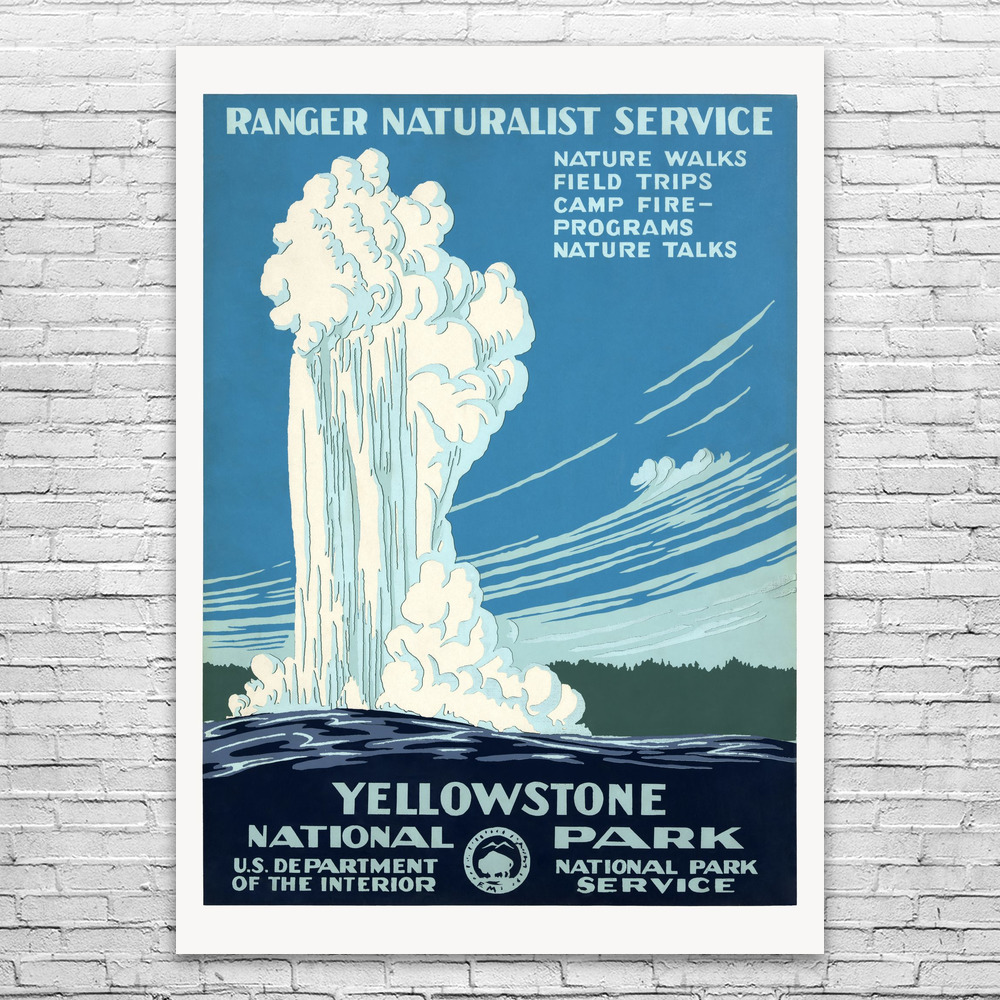 Yellowstone Park WPA Poster Art Poster, Canvas or Framed Outdoors Art Home Decor
